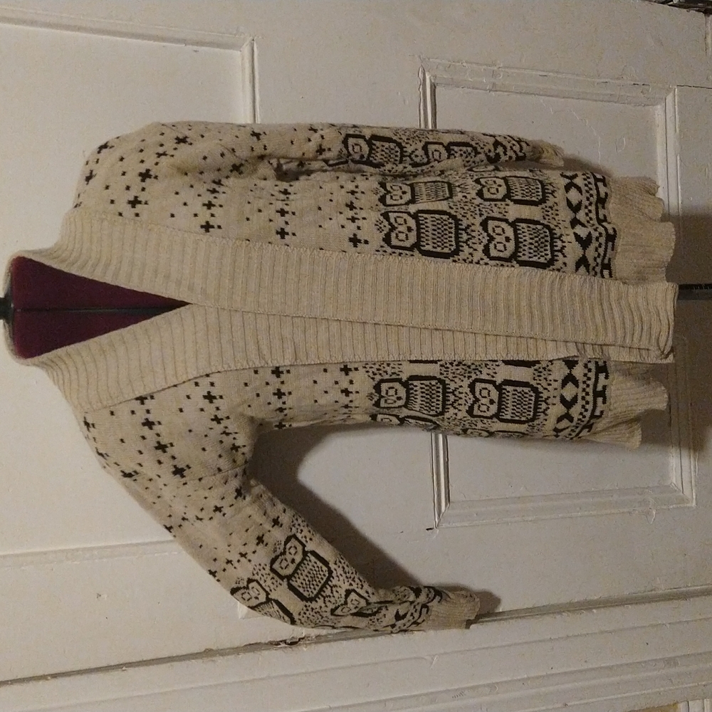 Fairisle Owls Cardigan Sz XS
